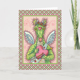 KUPID DRAGON, HERZ UND ARROS FANTASY VALENTINE FEIERTAGSKARTE
