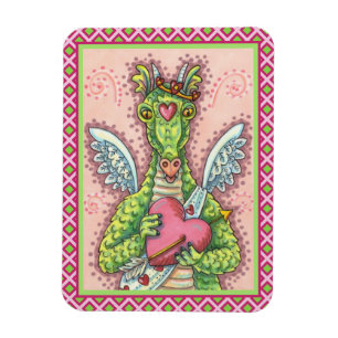 KUPID DRAGON, HERZ UND ARROS FANTASY VALENTINE MAGNET