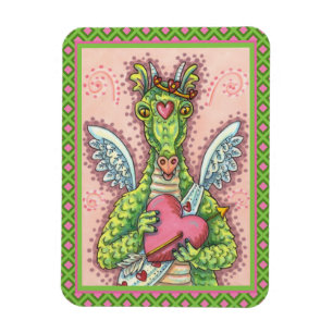 KUPID DRAGON, HERZ UND ARROS FANTASY VALENTINE MAGNET