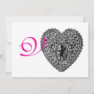 KUPID LACE HERZMONOGRAMM, rosa Fuchsie Ankündigung