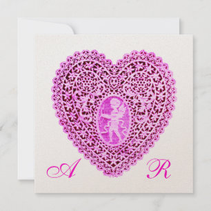 KUPID LACE HERZMONOGRAMM, rosa Fuchsiengold Ankündigung