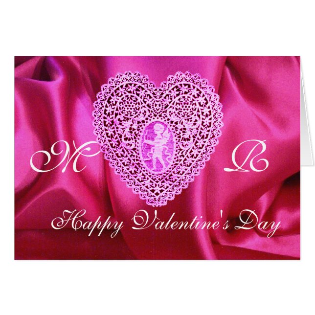 KUPID LACE HERZSILK FUCHSIA CLOTH, Pink Violett (Vorderseite (Horizontal))