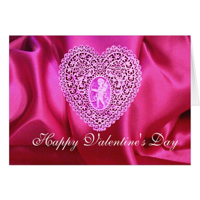 KUPID LACE HERZSILK FUCHSIA CLOTH, Pink Violett (Vorderseite (Horizontal))