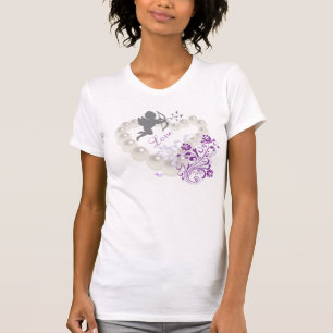 Kupid Liebe Perlen Blumenkohl Weiße T - Shirt