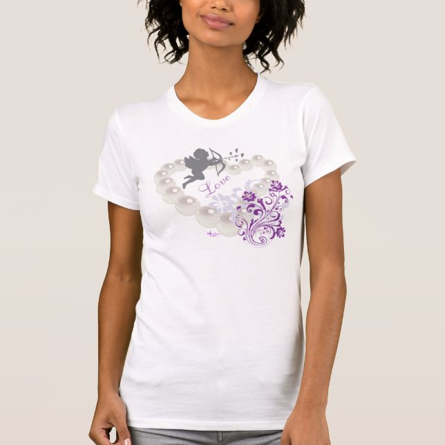 Kupid Liebe Perlen Blumenkohl Weiße T - Shirt (Vorderseite)