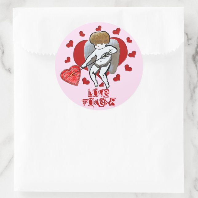 Kupid-Liebe-Token Runder Aufkleber (Tasche)