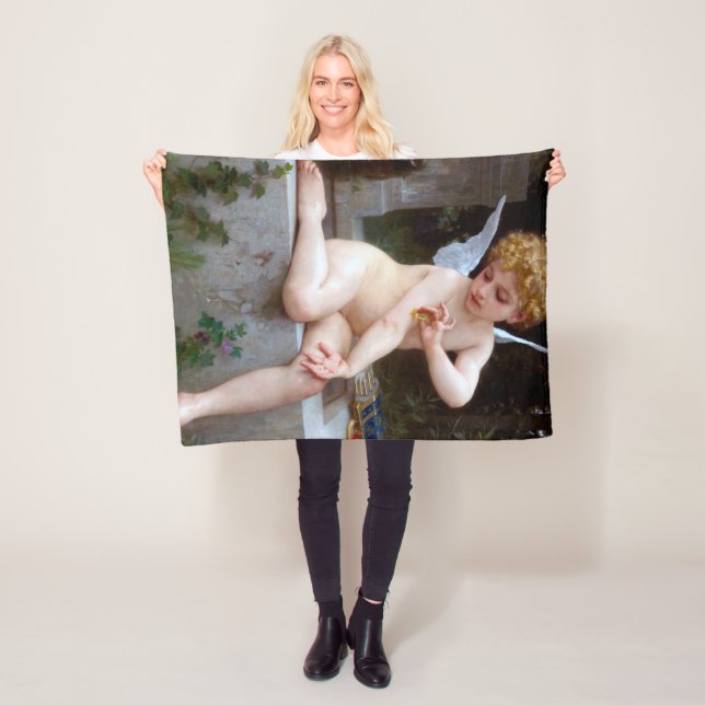 Kupid mit Schmetterling, Bouguereau Fleecedecke (Beispiel)