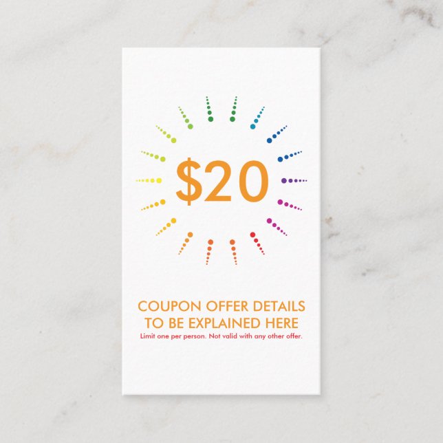 Kupon rainbowBurst Rabattkarte (Vorderseite)