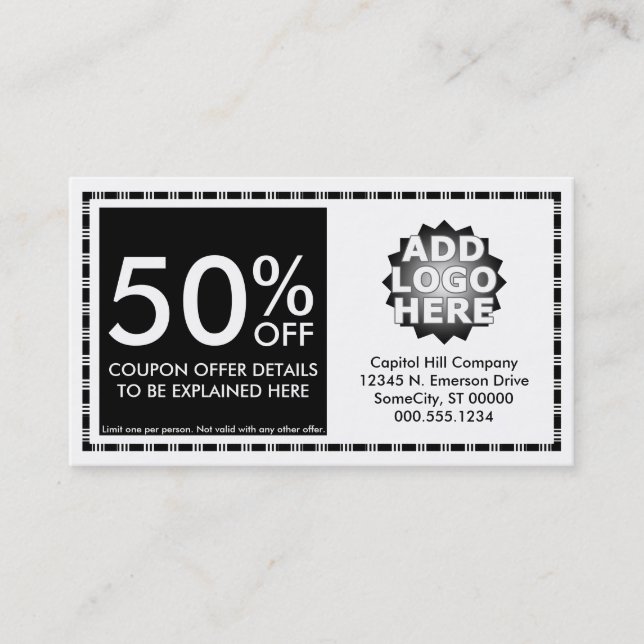 Kuponplan Rabattkarte (Vorderseite)