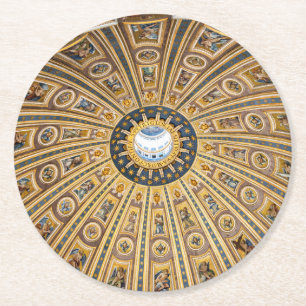 Kuppel der Petersbasilika - Vatikan, Rom, Italien Runder Pappuntersetzer