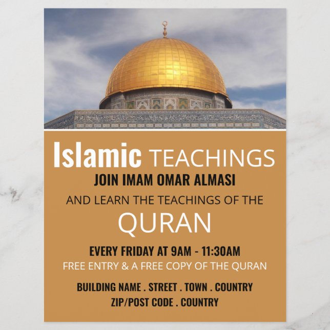 Kuppel des Felsens, islamische Lehrwerbung Flyer (Vorne)