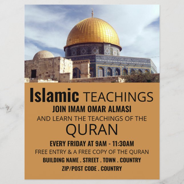 Kuppel des Felsens, islamische Lehrwerbung Flyer (Vorne)