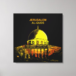 Kuppel des Felsens: Jerusalem "Al-Quds" Leinwanddruck