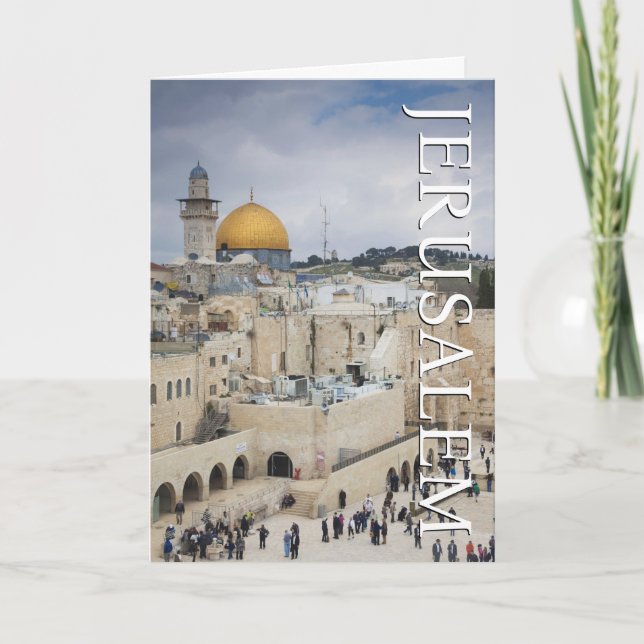 Kuppel des Felsens | Western Wall Plaza | Vielen D Dankeskarte (Vorderseite)