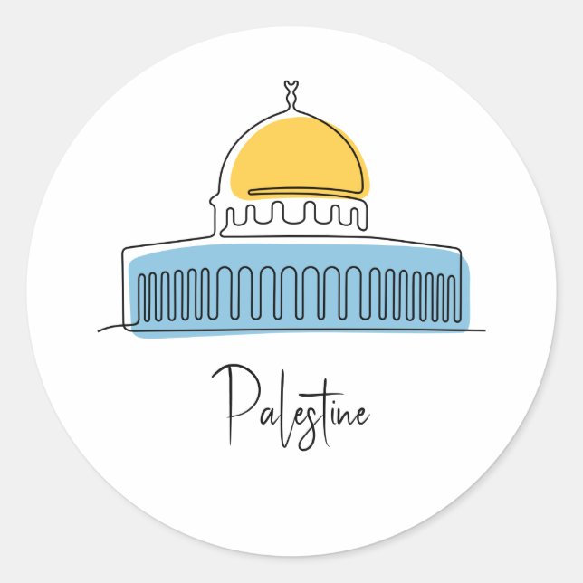 Kuppel des Rock Palestine Runder Aufkleber (Vorderseite)