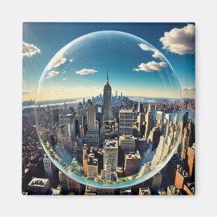 Kuppel über Manhattan Jahr 2035 Magnet