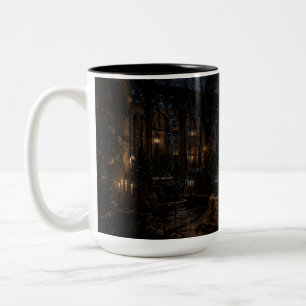 Kuppelförmige gotische Bibliothek Schwarzer Becher Zweifarbige Tasse
