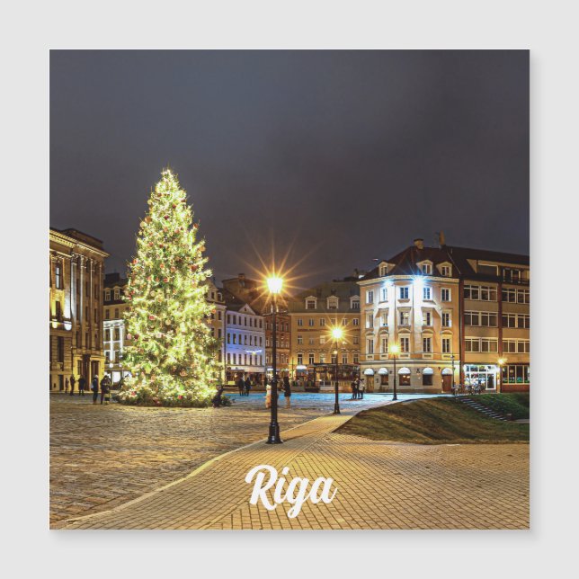 Kuppelplatz mit Weihnachtsbaum im Riga Magnet (Vorderseite)