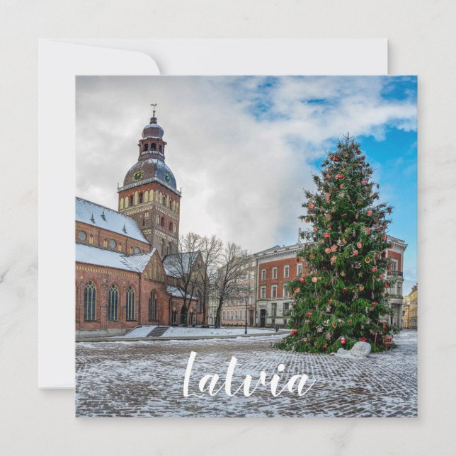 Kuppelplatz mit Weihnachtsbaum in Riga (Vorderseite)