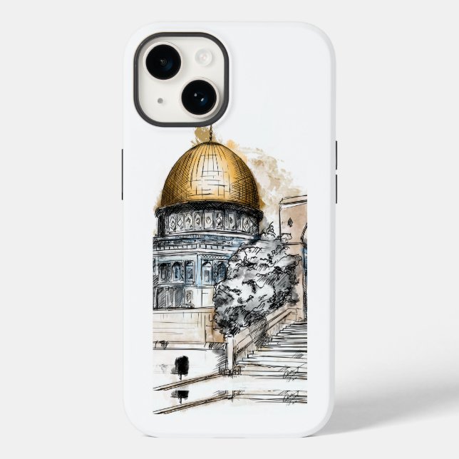 Kuppelskizze des Felsens - Palästina Case-Mate iPhone 14 Hülle (Rückseite)