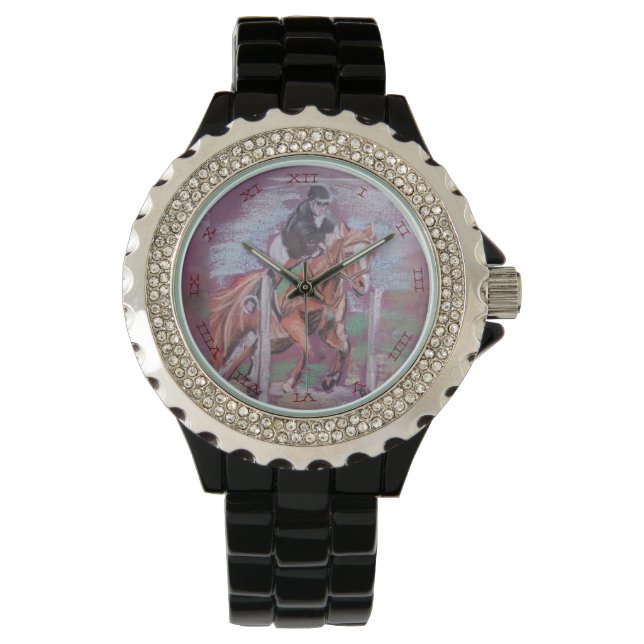 KUPPY HORSE JUMPING MIT römischen Ziffern Armbanduhr (Vorderseite)