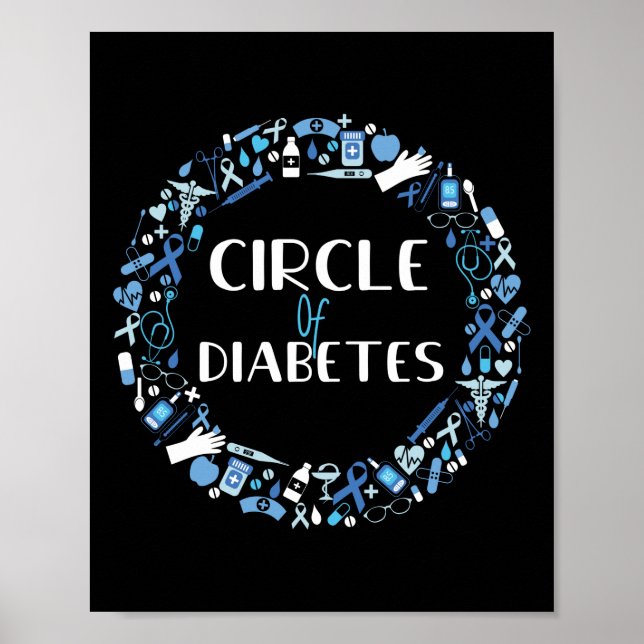Kur Typ 1 Diabetes Awareness Circle of Diabetes Poster (Vorne)