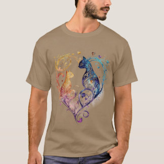 Kuraudea ein niedlicher geblüht Liebe Katzenkatzen T-Shirt