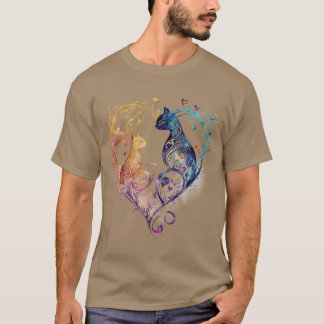 Kuraudea ein niedlicher geblüht Liebe Katzenkatzen T-Shirt