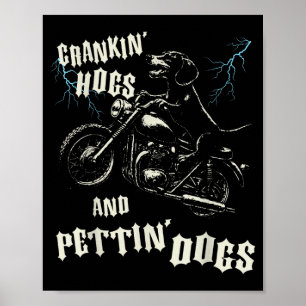 Kurbelnden Schweinen und liebkosenden Hunden Liebh Poster