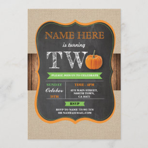 Kürbis 2. 2 ein zwei einladung