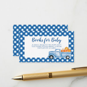 Kürbis-Baby-Party blaue Lastwagen Bücher für Baby Begleitkarte