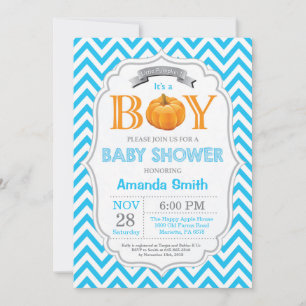 Kürbis-Baby-Shower-Einladung Herbst Autumn Junge Einladung