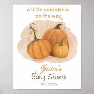 Kürbis-Baby-Shower-Willkommensposter Poster