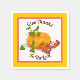 Kürbis, Beeren, Blätter Gelbfall Erntedank Serviette