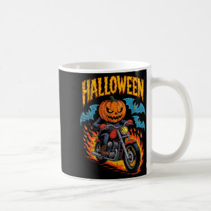 Kürbis-Biker fährt auf einem Motorrad Halloween-Ko Kaffeetasse