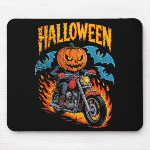Kürbis-Biker fährt auf einem Motorrad Halloween-Ko Mousepad