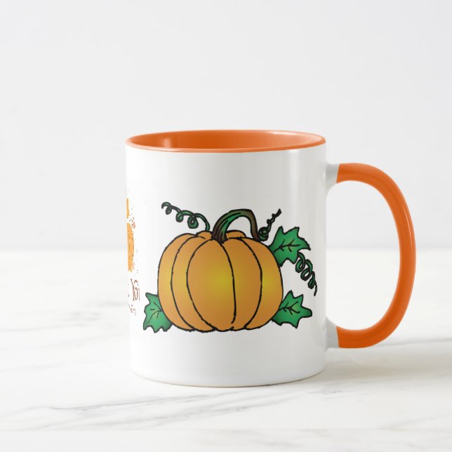 Kürbis-Blatt-Fall-Natur gestaltet Tasse (Rechts)