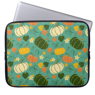 Kürbis, Blätter: Herbstpflanzenmuster Laptopschutzhülle