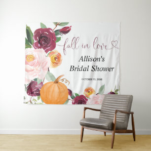 Kürbis-Blumen-Herbst-Junggesellinnenabschied Hinte Wandteppich