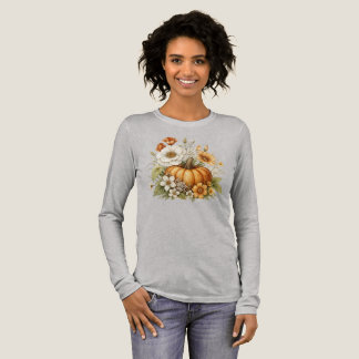 Kürbis-Blumen-Herbststimmung Tri-Blend Shirt