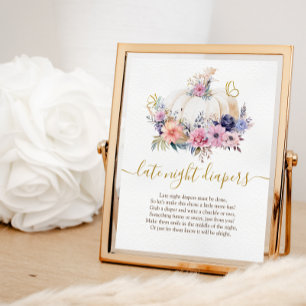 Kürbis-Blumen-Mitternachts-Windelplakat Fotodruck