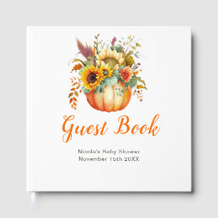 Kürbis-Blumenstrauß-Baby-Party Gästebuch