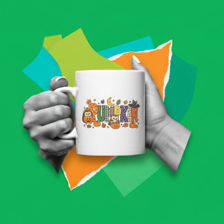 Kürbis-Buchstaben-Block Kaffeetasse