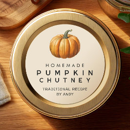 Kürbis-Chutney Rezept zum Einkochen Etikett Runder Aufkleber