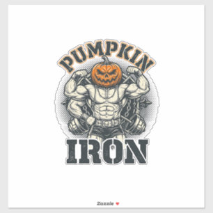 Kürbis Eisen Vintage Bodybuilding Halloween Design Aufkleber