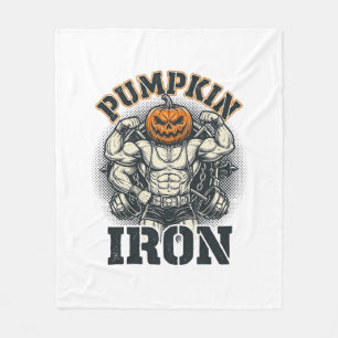 Kürbis Eisen Vintage Bodybuilding Halloween Design Fleecedecke