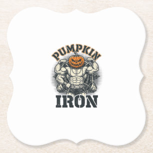 Kürbis Eisen Vintage Bodybuilding Halloween Design Untersetzer