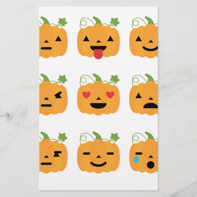 Kürbis-Emojis Briefpapier (Vorderseite)