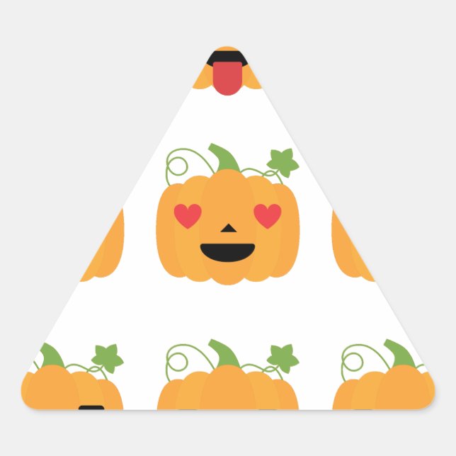 Kürbis-Emojis Dreieckiger Aufkleber (Vorderseite)