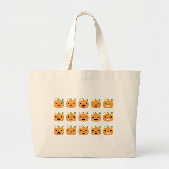Kürbis-Emojis Jumbo Stoffbeutel (Vorne)